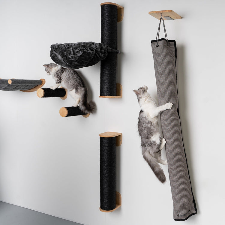 Mur d’escalade pour chat - Sac à grimper (gris)